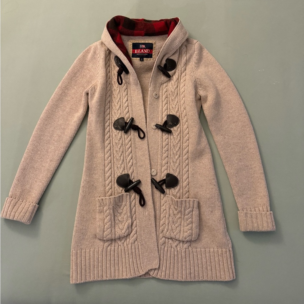 Women Knit Coat With Horn Buttons - Eland
